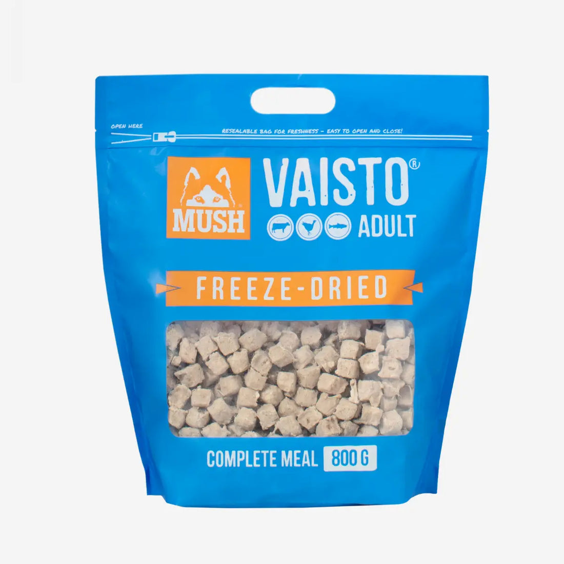 Mush Blue Freeze-dried // Soft food suitable for dogs with sensitive skin (beef, turkey, salmon)