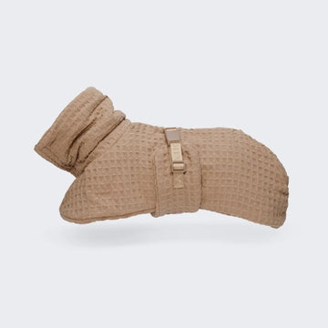 Paikka Spa // Quick-dry microfiber bathrobe for dogs (taupe)