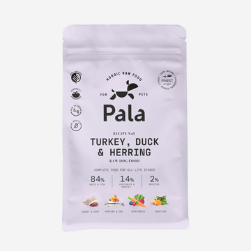 Pala Recipe 6 // Blødt hundefoder til kræsne hunde (kalkun, and & sild )
