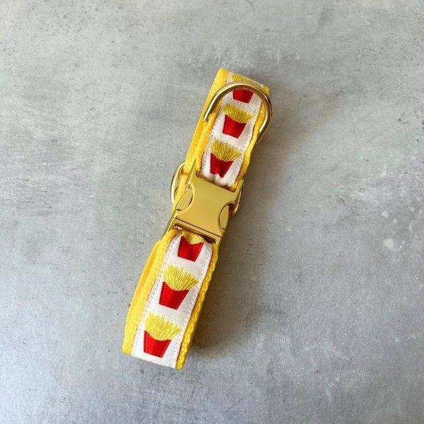 Hunni Fries // Unique collar with snap buckle (French fries)