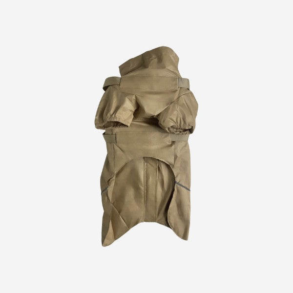 Puppy Bohème // Step-in dog rain jacket with harness (café latte)