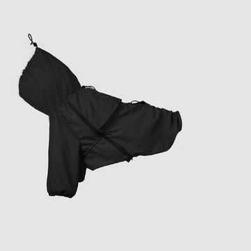 Qisu Shell Raincoat // 2-piece dog raincoat with legs (black)