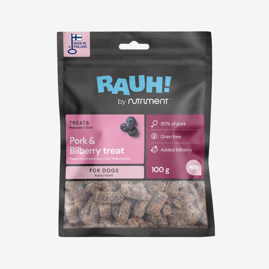 Rauh! Pork-Bilberry Treat // Crispy treats with pork and blueberries