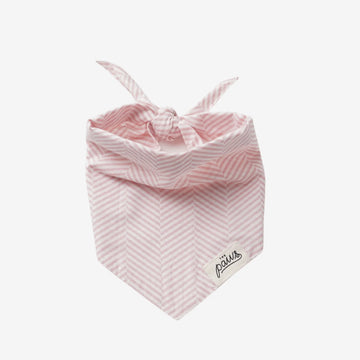 Rose // Dog bandana with pink herringbone