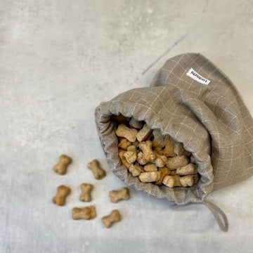 Tadazhi Treat Bag // Organic cotton treat bag (check dark sand)