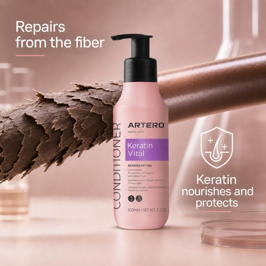 Artero Keratin Vital // Reparerende balsam & pelskur til tør og skadet pels (100ml)