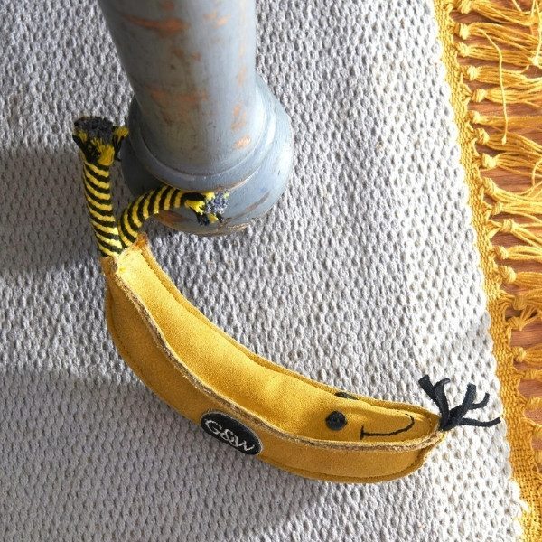 Barry the Banana // Natural dog toy made from jute and suede