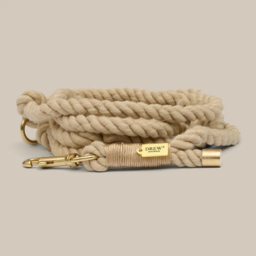 Drew's Dogwear Khaki // Adjustable and soft rope leash (khaki)