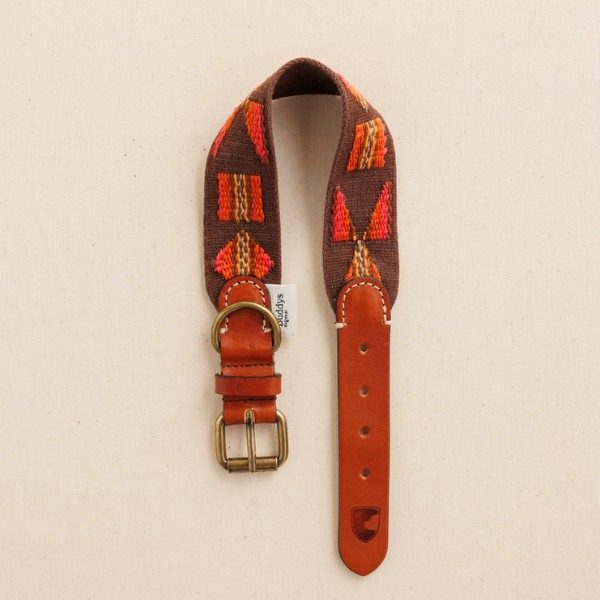 Buddys Dogwear Etna Brown // Bredt og let halsbånd (brun/orange)