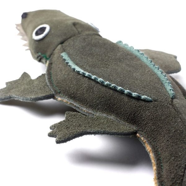 Colin the crocodile // Natural dog toy made of jute and suede