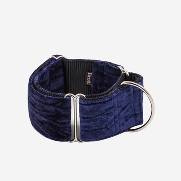 Martingale Brott Buseu // Halsbånd til mynder (blå velour)