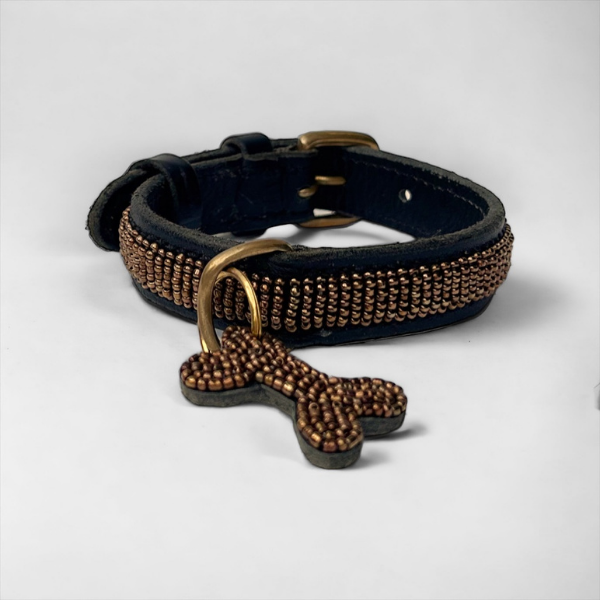 Zinj Copper // Handmade beaded dog collar
