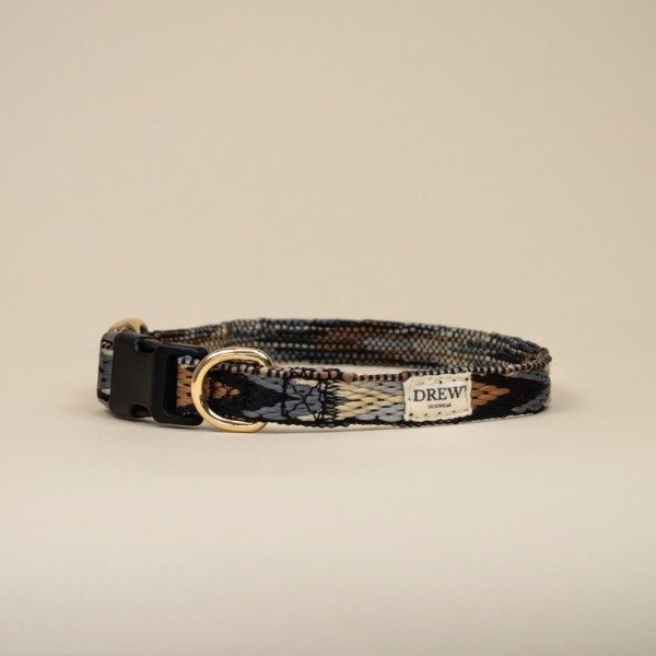 Drew's Dogwear Dark Arrow // Soft collar in blue pattern