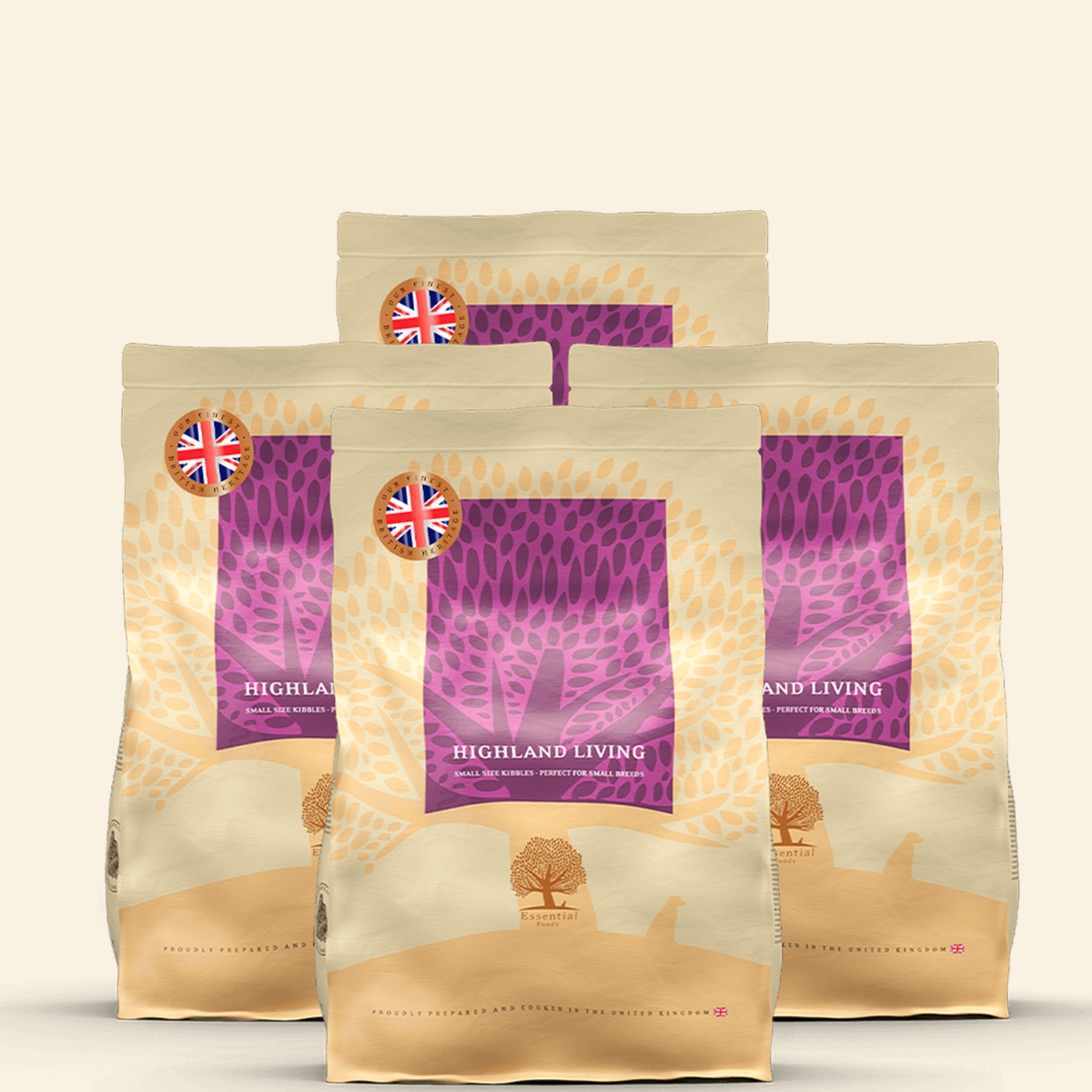 Essential Heritage, Highland Living // Tørfoder med fjervildt og Angus okse (4 x 2,5kg.)