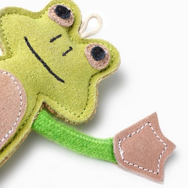Francois Le Frog // Suede and jute natural dog toys (frog)