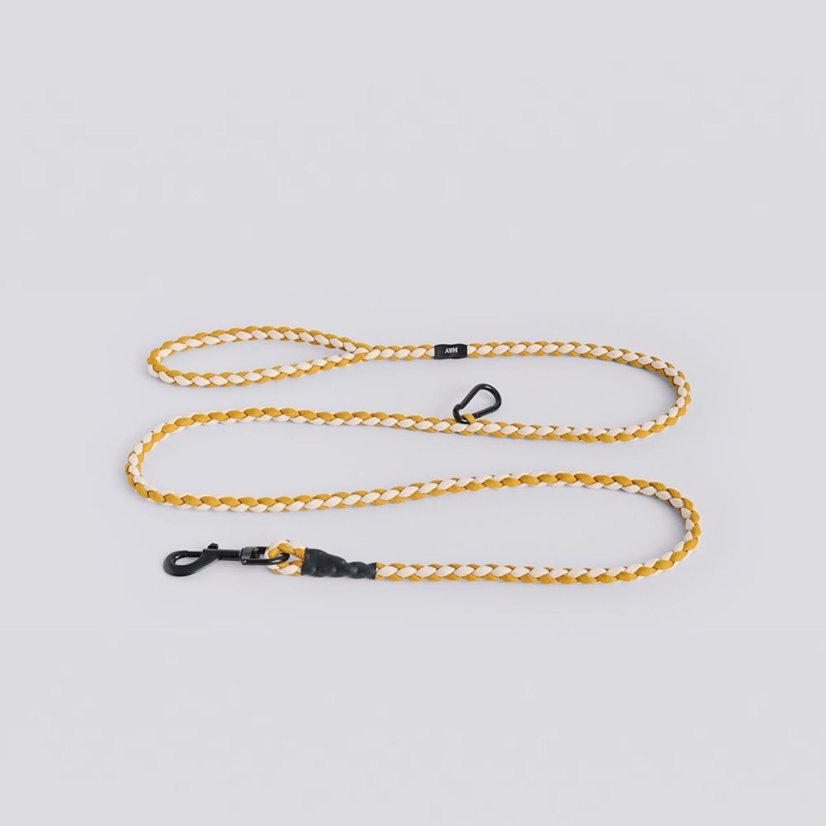HAY Dogs Braided // Flettet hundeline i genanvendt nylon (gul/creme)