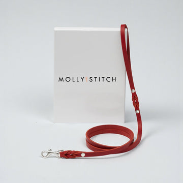 Butter Red City leash // City dog leash in soft leather (red)