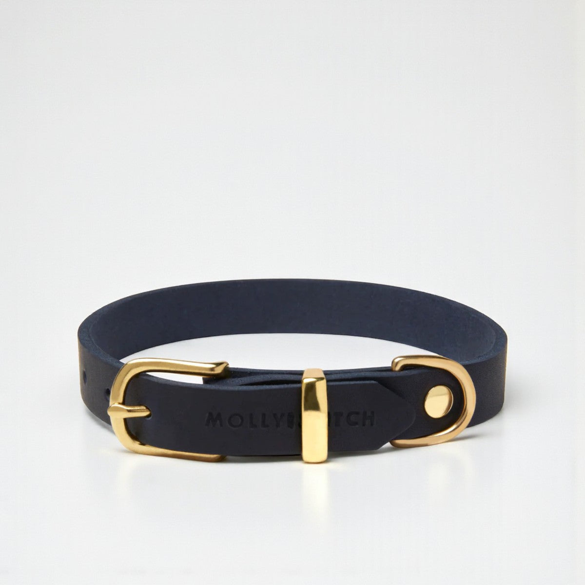 Butter Navy // Soft leather collar (navy blue)