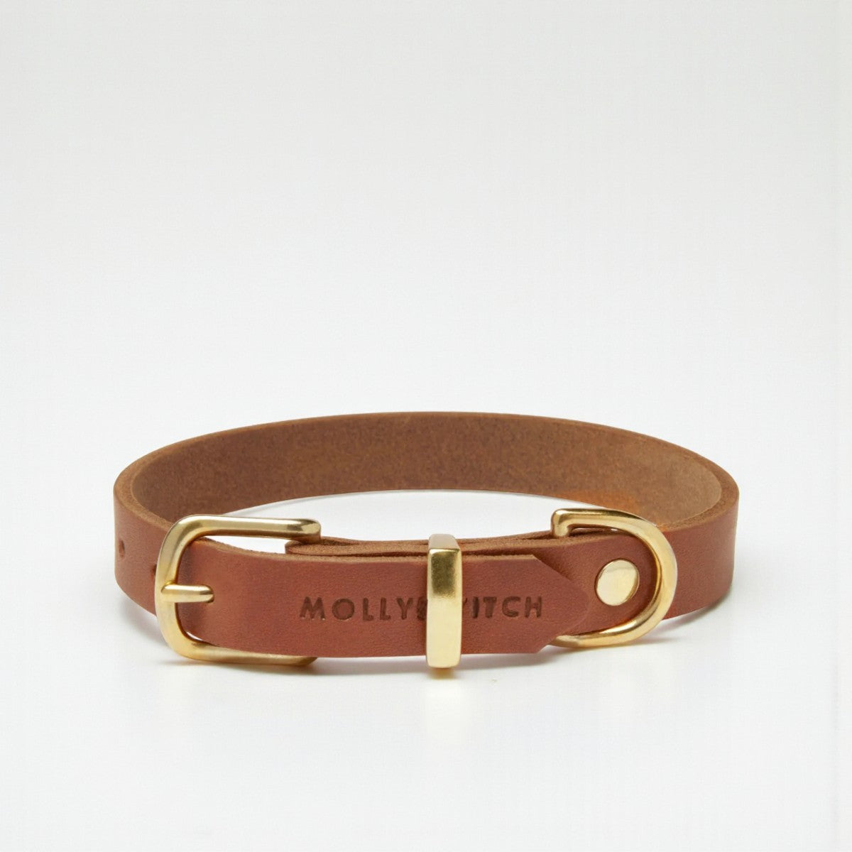 Butter Sahara // Soft leather dog collar (cognac)