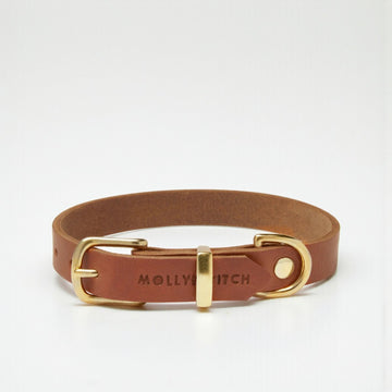 Butter Sahara // Soft leather dog collar (cognac)