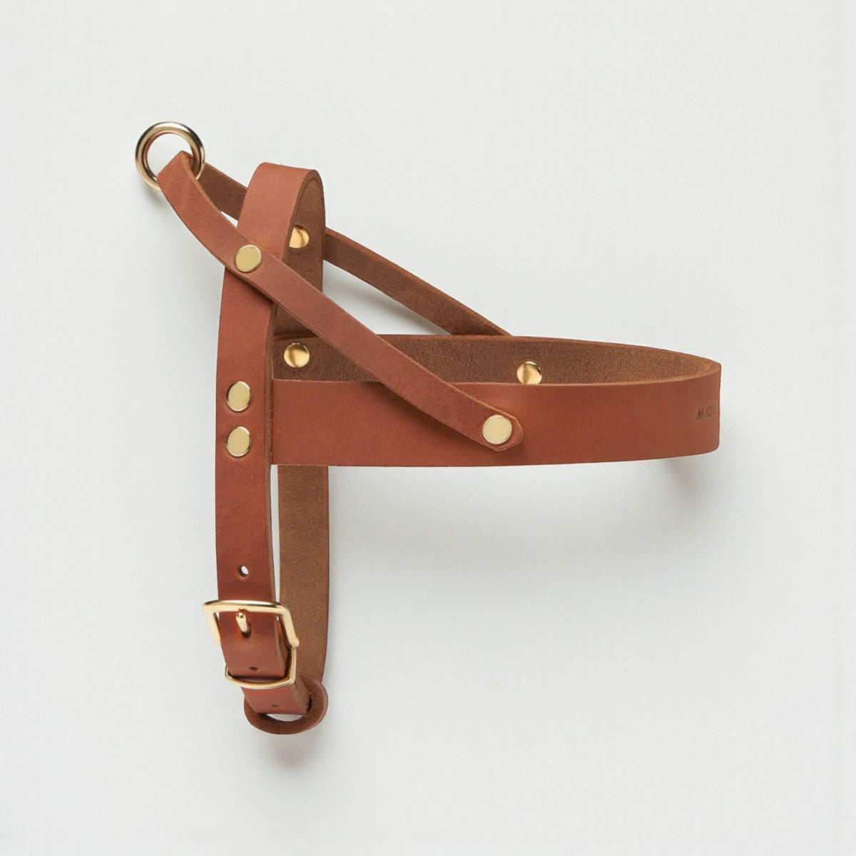 Butter Sahara // Classic dog harness in soft leather (cognac)