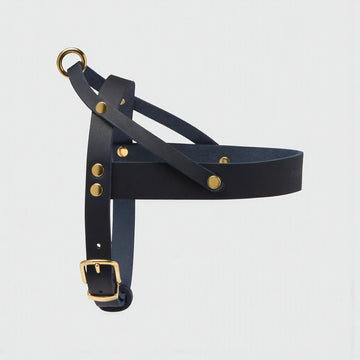 Butter Navy // Classic harness in soft leather (navy blue)