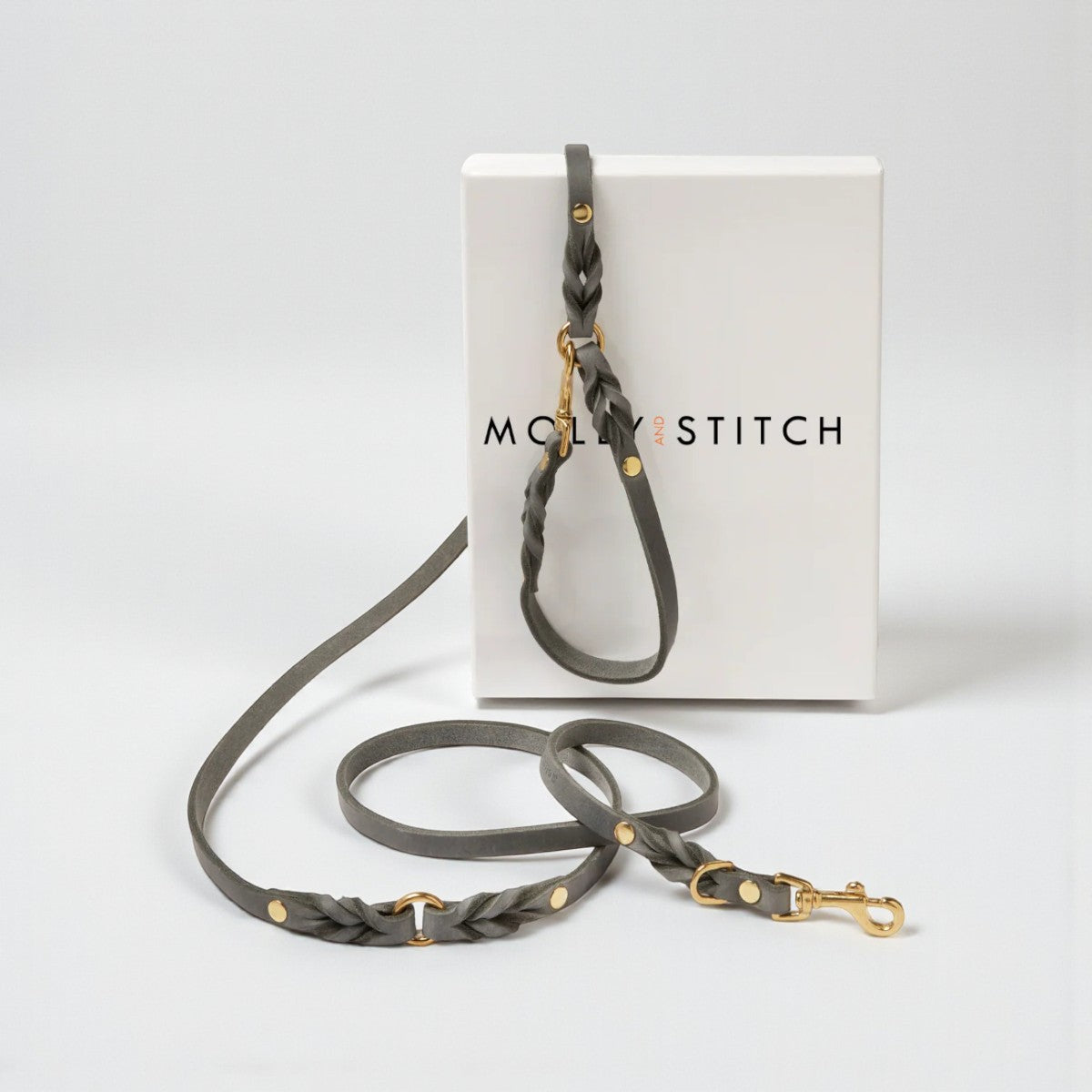 Butter Timeless // Adjustable leash in soft leather (gray)