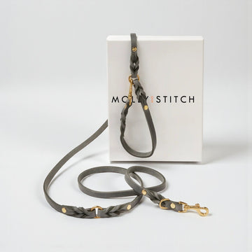 Butter Timeless // Adjustable leash in soft leather (gray)