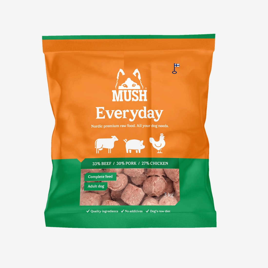 Mush Everyday Green // Begynder-barf eller til hunde med følsom mave (frost)