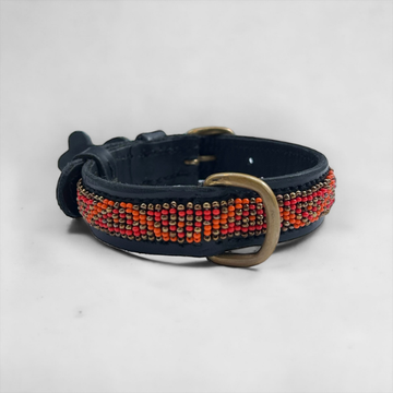 Zinj Kabaka Neon // Handmade dog collar with beads