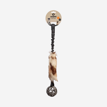 Ozami Play-n-tug // Trækkelegetøj med faux-fur og bold (65 cm)