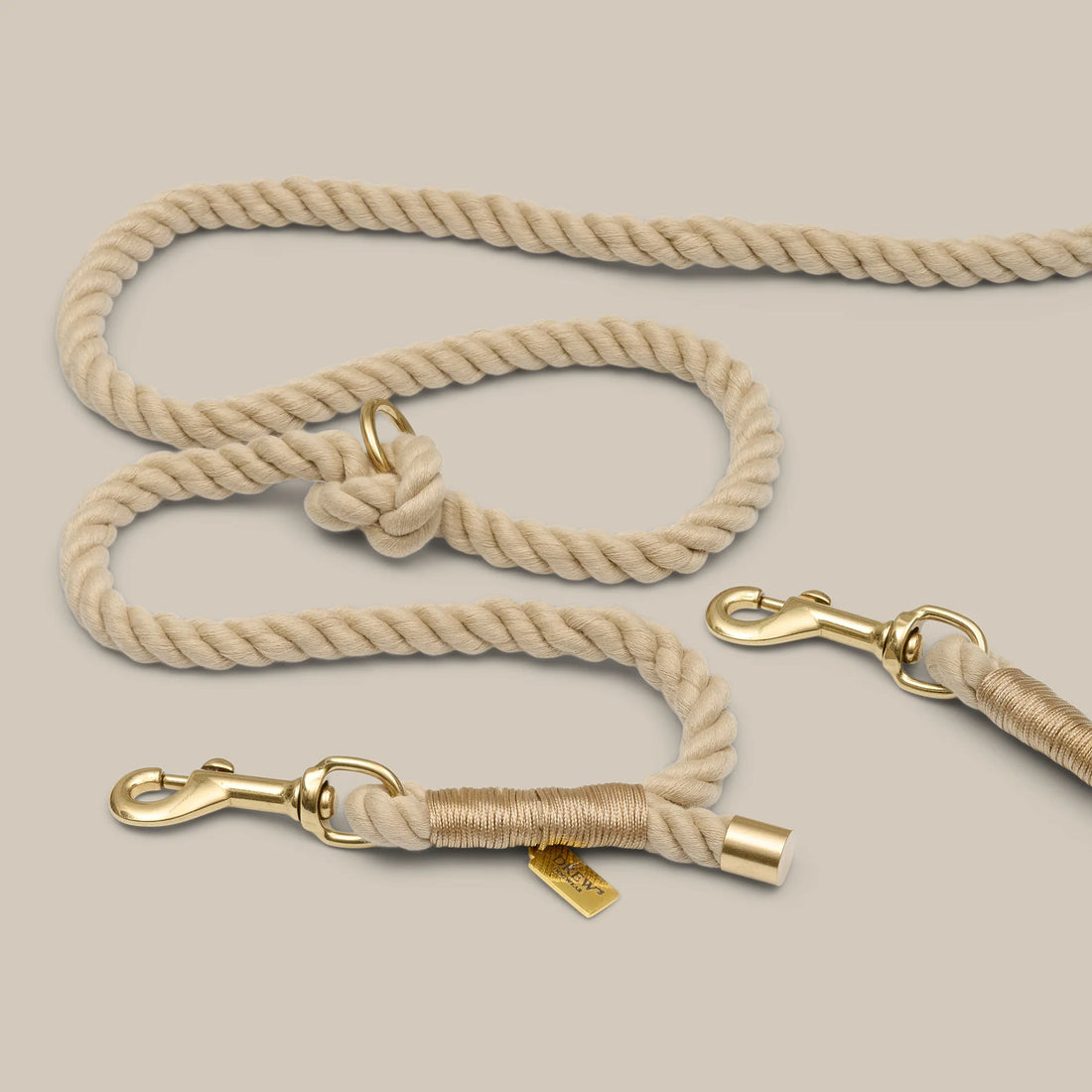 Drew's Dogwear Beige // Justerbar og blød rebline (Standard)