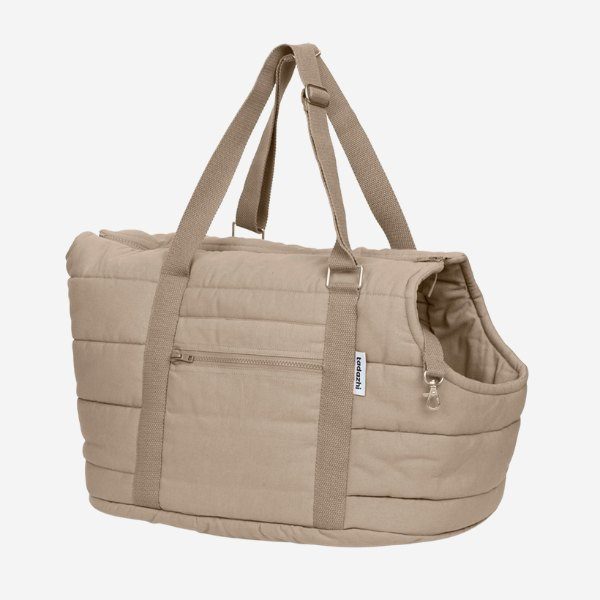 Tadazhi Rio // Organic cotton dog carrier bag (dark sand)