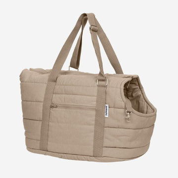 Tadazhi Rio // Organic cotton dog carrier bag (dark sand)