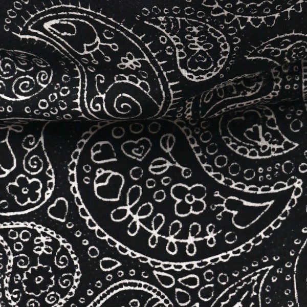 Obie // Dog bandana in paisley pattern (black)