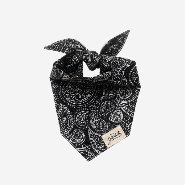 Obie // Dog bandana in paisley pattern (black)