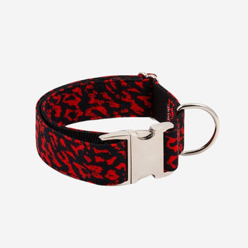 Brott Conesa // Handmade nylon dog collar (red leopard)