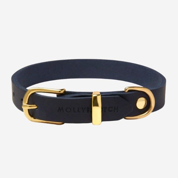 Butter Navy // Soft leather collar (navy blue)
