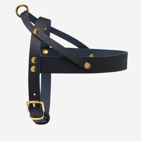 Butter Navy // Classic harness in soft leather (navy blue)