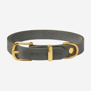 Butter Timeless // Soft leather dog collar (gray)