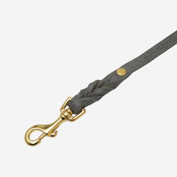 Butter Timeless // Soft leather dog collar (gray)