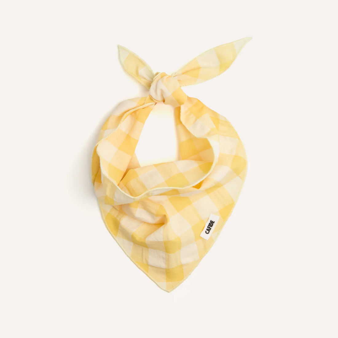 Cafide Bandana // Cotton dog bandana (vichy yellow)