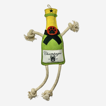 Funny Zoo Champagne // Naturligt hundelegetøj i ruskind og reb