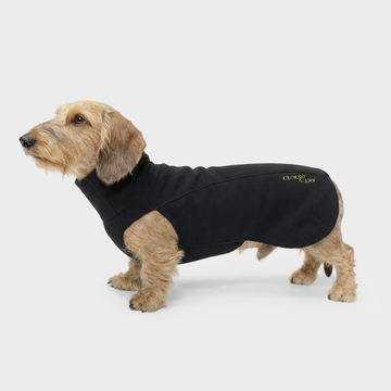 Cloud7 ACTIVE Body Warmer, Dachshund // Light and warm fleece jumper for dogs (black)