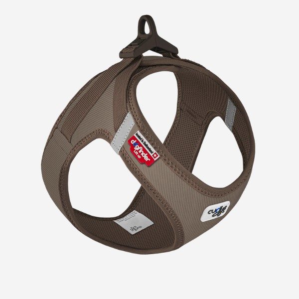 Curli Clasp // Velvet and air mesh step-in harness (brown)