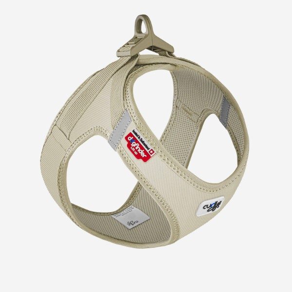 Curli Clasp // Velvet and air mesh step-in harness (tan)