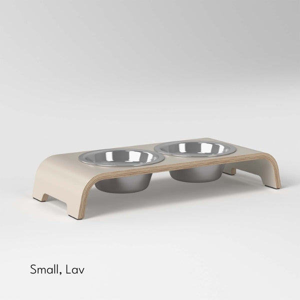 dogBar, Stål Skåle // Foder- og vandskåle stativ (beige)