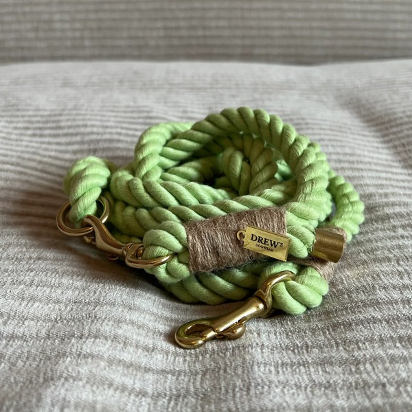 Drew's Dogwear Lime // Soft rope braided dog leash (green)
