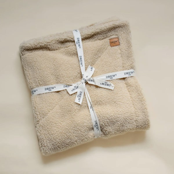 Drew's Dogwear Teddy // Soft teddy fleece dog blanket (beige)