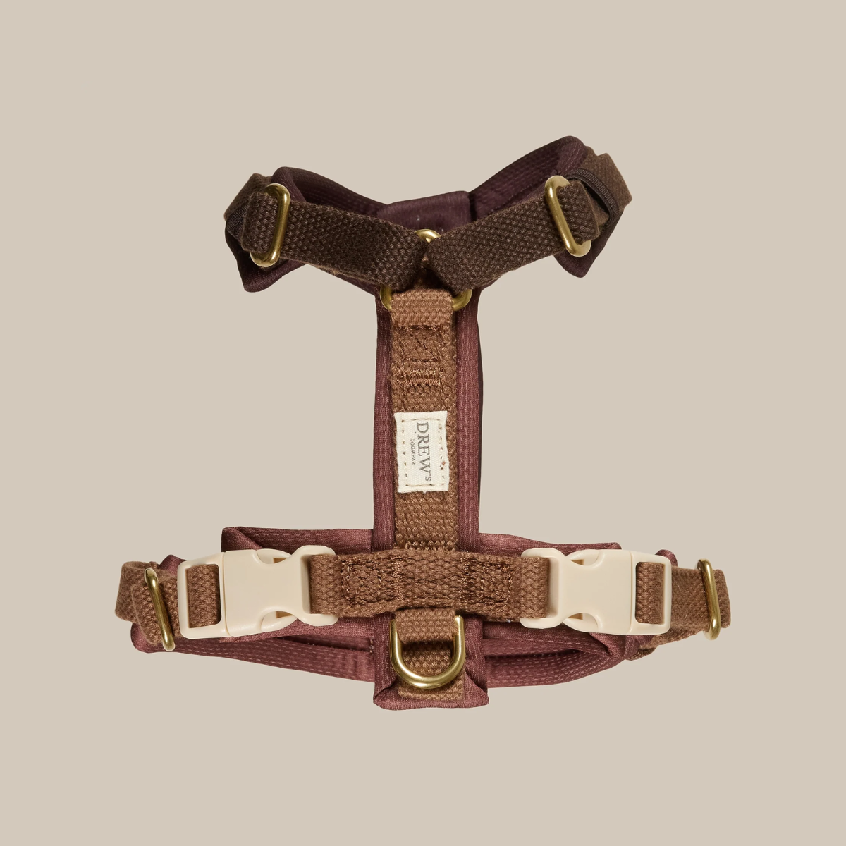 Drew's Dogwear Cortado // Adjustable Y-harness (brown/beige) (Kopier)